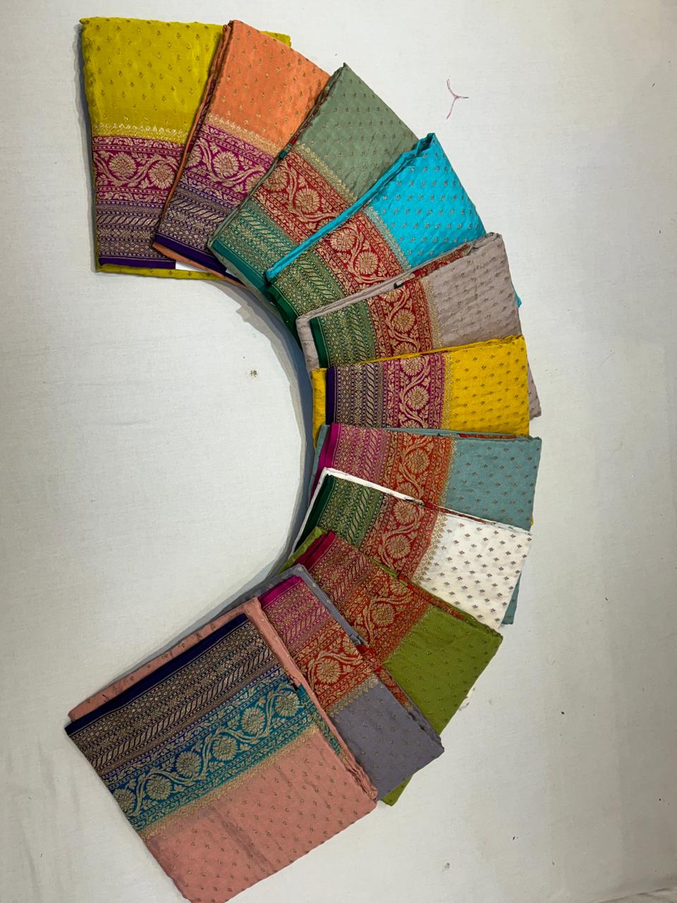 Pure crepe banarasi silk saree
