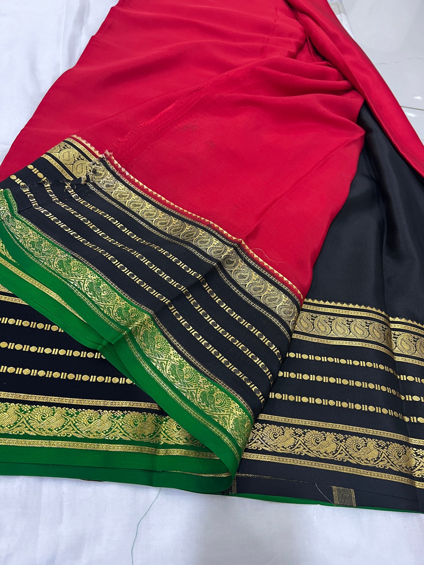 Pure mysore crepe silk saree with bentex border