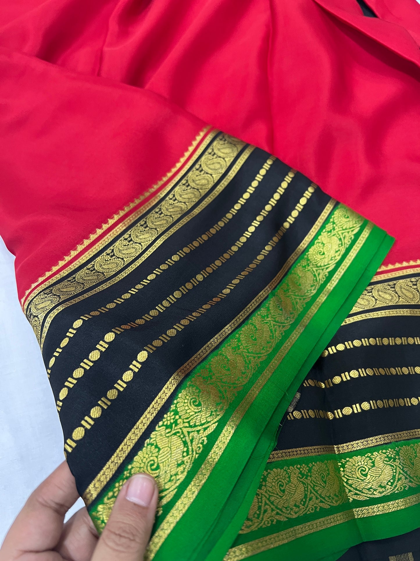 Pure mysore crepe silk saree with bentex border