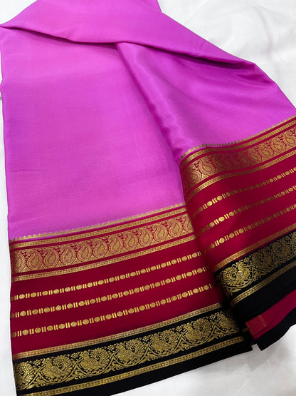 Pure mysore crepe silk saree with bentex border